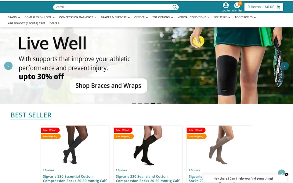 Compression Socks Canada website homepage